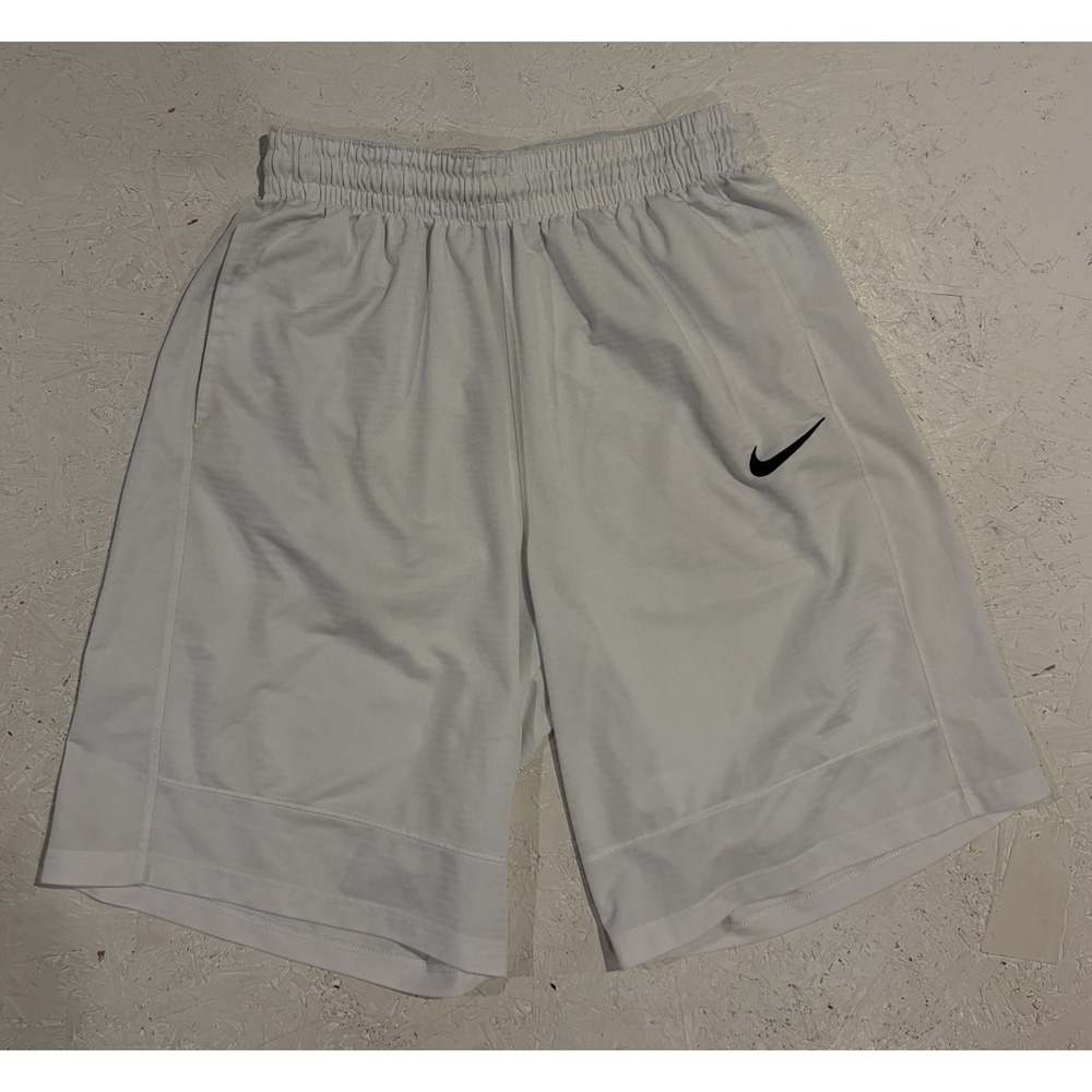 Nike Men Activewear Shorts L White Athletic Basketball Training 831404-100 Logo